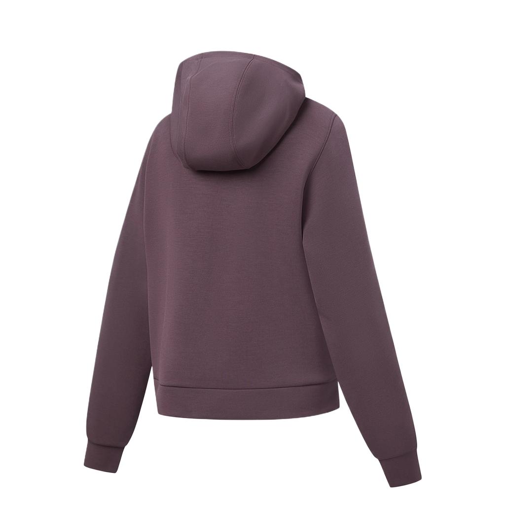 Li-Ning Solid Color Comfortable Hooded Sweatshirt Women Tops AWDW502-1