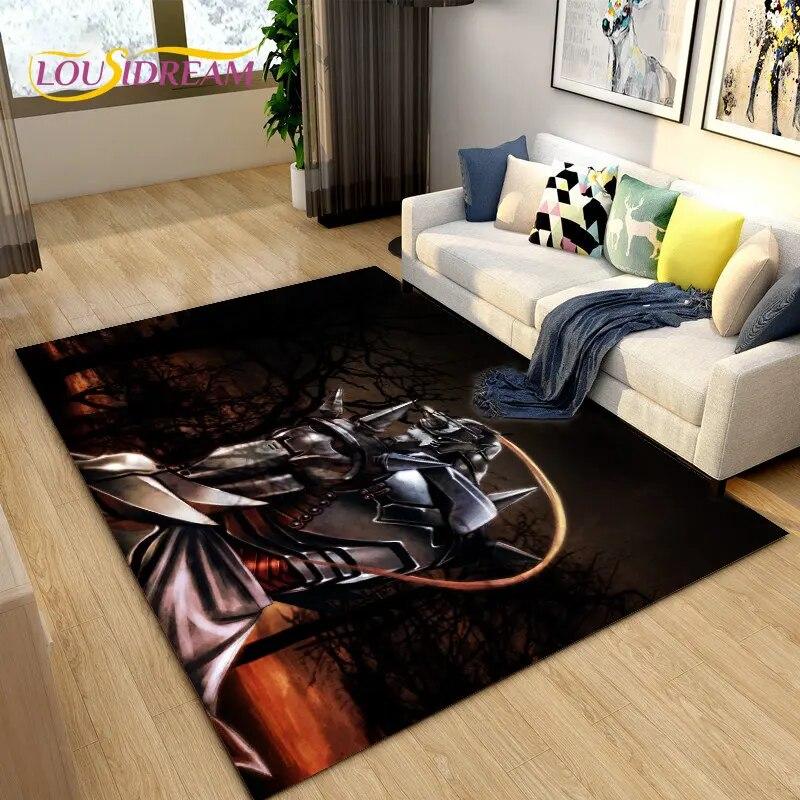 Anime Fullmetal Alchemist Area Rug Large,Carpet Rug for Living Room Bedroom Sofa Doormat Decoration,kids Play Non-slip Floor Mat