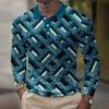 Spring Autumn Men New Long Sleeve 3D Digital Print Polo Shirt Men Sport Business Casual Golf Polo Shirt Tops