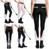 Kids Girls Horse Riding Tights Color Blocked Non Slip Full Seat Breeches with Pockets Belt Loop for Equestrian Sports