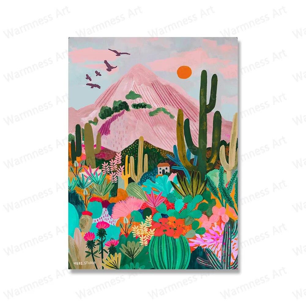 Viaggio Cactus Montagna Arizona Poster Pittura su Tela Lago Dove Arte da Parete Pianta Fiore Baia Paesaggio Immagini Stampe Decorazione Casa Senza Cornice