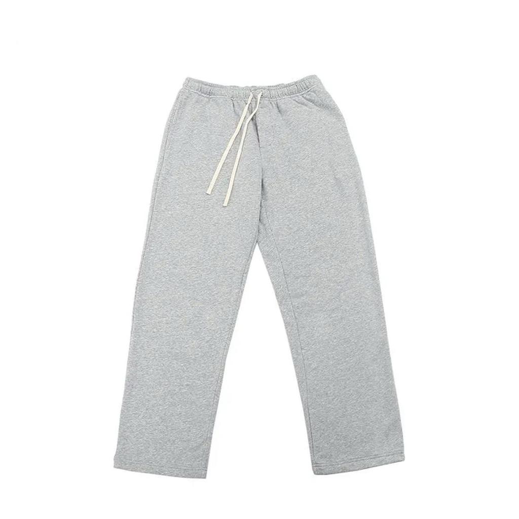 Pantalon de survêtement gris à taille élastique et jambe droite - Style américain décontracté unisexe - Printemps/Automne 2025