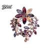Alloy Swan Brooch Rhinestone Wreath Artificial Gemstones Lapel Pin Retro