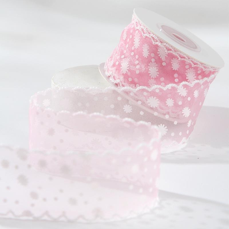 Printed Chiffon Voile Ribbon 1.5" 38Mm Diy Hair Bows Sewing Accessories Handmade Crafts Gift Flower Packing 10 Yards
