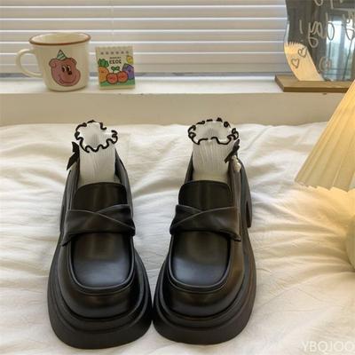 New Thick Soled Fashionable Sweet Cool White Single Shoes Versatile Casual Daily Simple Women's Leather Shoes