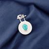 Natural Blue Turquoise Gemstone 925 Stamped Silver Jewelry Handmade Pendant 1.4" PP-57-22