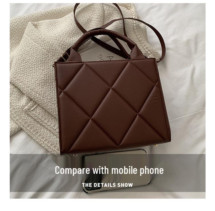 Geantă Tote Diamant Modă Simplă 2024 - Geantă de Umăr Messenger de Primăvară cu Capacitate Mare pentru Femei