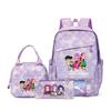 School Season Three-Piece Backpack Wind Academy Style High School Students Schoolbag Lightweight Backpack