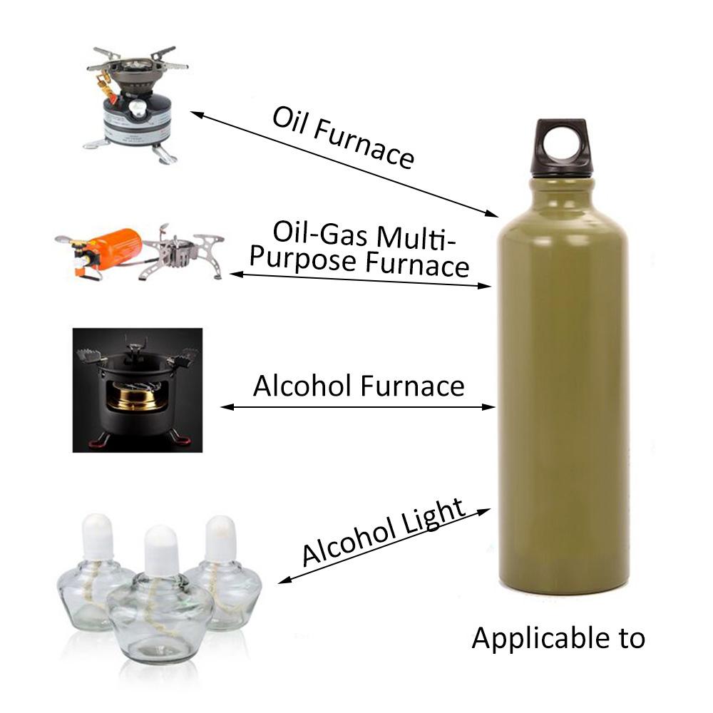 750ml Outdoor Camping Petrol Keresene Gas Tank Storage Bottle