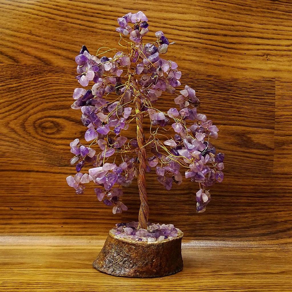 Harmonize Amethyst Stones Reiki Healing Stones Tree Spiritual Feng Shui Table