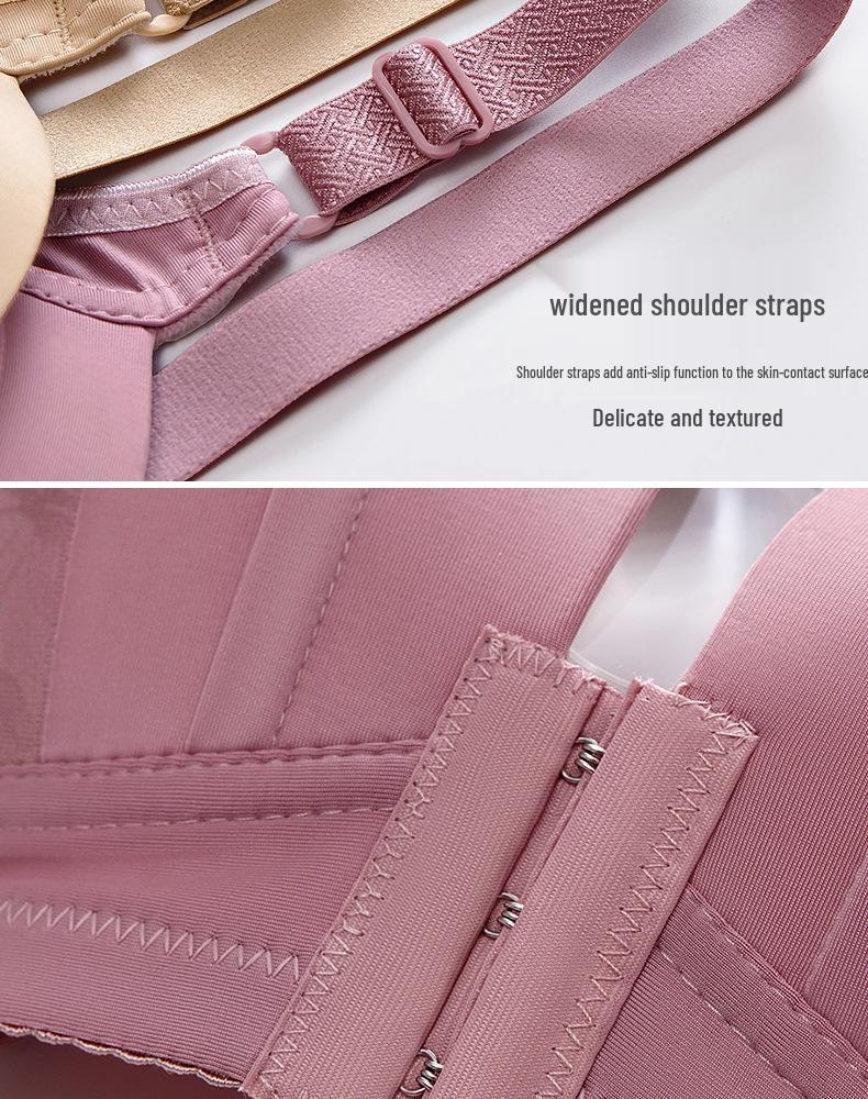 Plus Size Front Closure Wire-Free Bra for Middle-Aged & Elderly: Side Support, Comfortable Thin Cup, Perfect for Moms