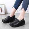 Waterproof Women's Casual Shoes Macrame Fashion Platform Shoes Genuine Leather Walking Shoes