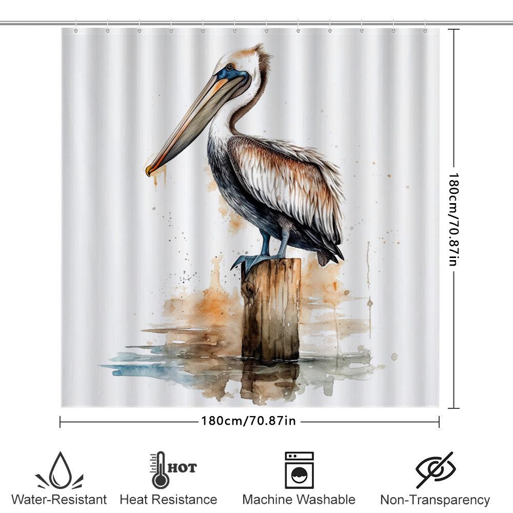 Beautiful Bathroom Shower Curtain With Bird Flower Design Waterproof Fabric For Home Decor In Bathrooms