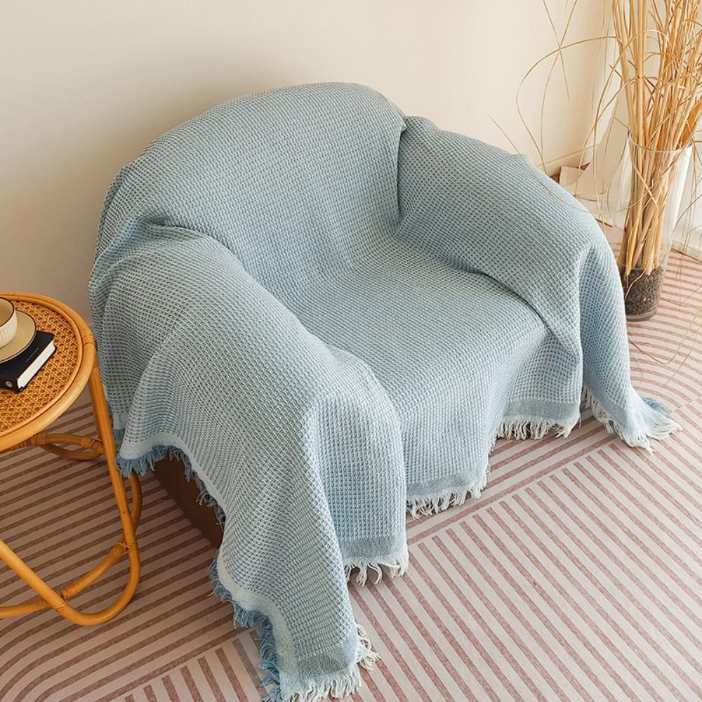 

Minimalist Single Sofa Throw Blanket American Farmhouse Style Solid Color Dustproof Full Coverage Sofa Cover 90x150