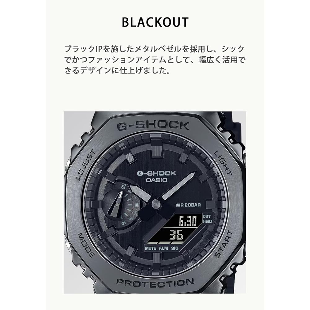 G-SHOCK GM-2100BB-1A Men's Metal-Covered Watch Black, Water Resistant, Shock Resistant