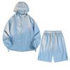 Men's Summer Sun Protection Set: Nylon Jacket & Quick-Dry Shorts - Breathable Outdoor Wear for Couples