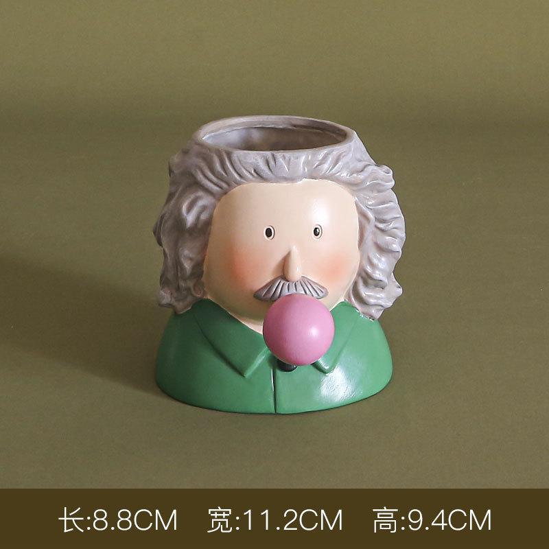 1pc Succulent Flowerpot Nordic Minimalist Creative Cute Cartoon Plant Potted Plant Art Portrait Floral Decoration Ornament