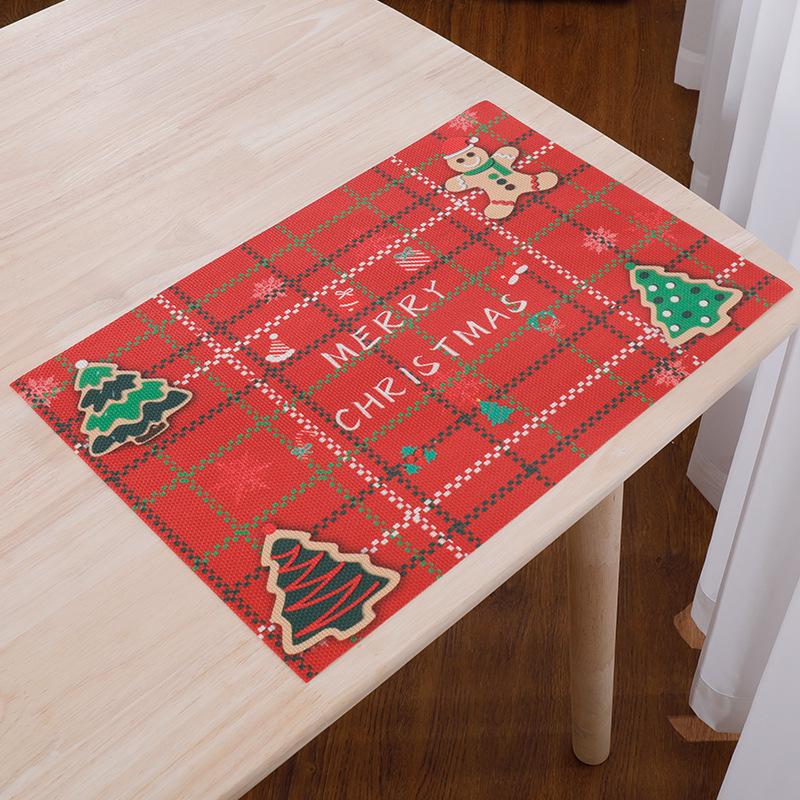 New Style PVC Christmas Non-slip Table Placemat Set 45cm x 30cm