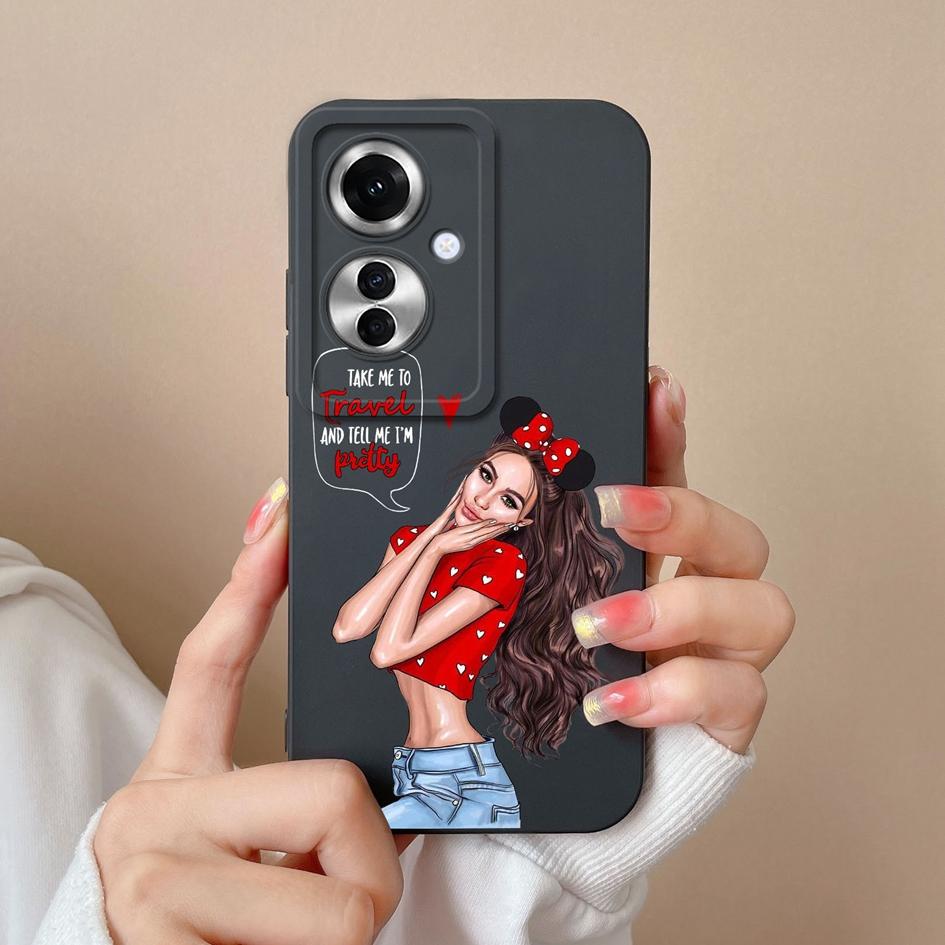 For OPPO Realme 12 Lite C65 Reno11 Pro A60 A59 Cases Back Covers Fashion Girls Boys Liquid Soft Silicone Camera Protection Phone Bags Housing For OPPO