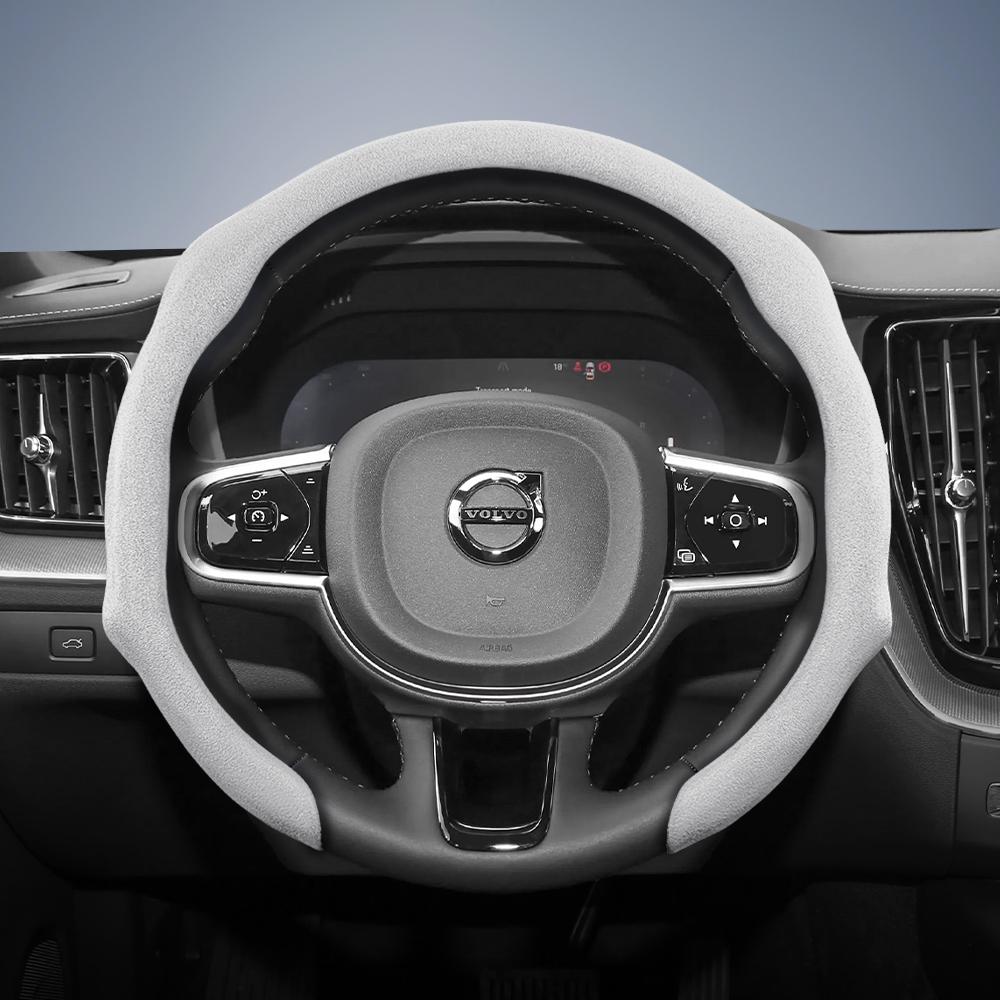 Suitable for Volvo Premium Suede Snap-On Steering Wheel Cover Anti-Slip Durable Xc60 Xc40 Xc90 S90 V60 S60 C40 Recharge V90 Cc Excellence V40 V70