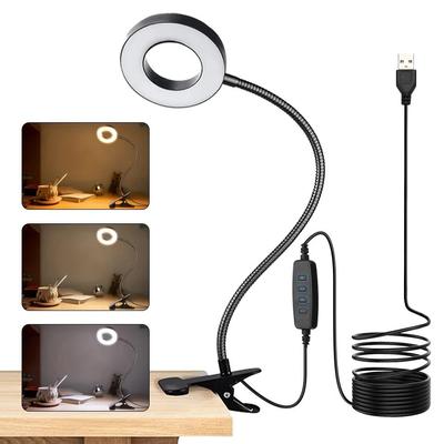 360° Klappbare Schreibtischlampe Augenschutz Studenten Schreibtischlampe Anti-Blaulicht Klemme Lampe USB-Aufladung Leselicht Dimmbares Licht