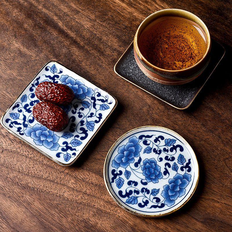 Covoraș pentru ceai din ceramică creativ pentru masă de ceai, aur anti-alunecare, suport izolat pentru ceai, accesorii pentru ceremonie de ceai Kung Fu