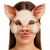 Realistic Animal Half Face Mask Pig Tiger Pattern for Halloween Carnival Masquerade Cosplay Themed Party Dress Up Costume Props
