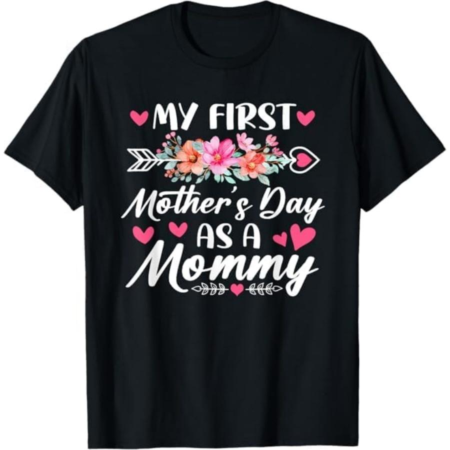 My First Mother s Day As A Mommy Shirt Funny Mother s Day T-Shirt Khan Mens Womens Tank Top Sweatshirt Hoodie Longsleeve 1519 Black S