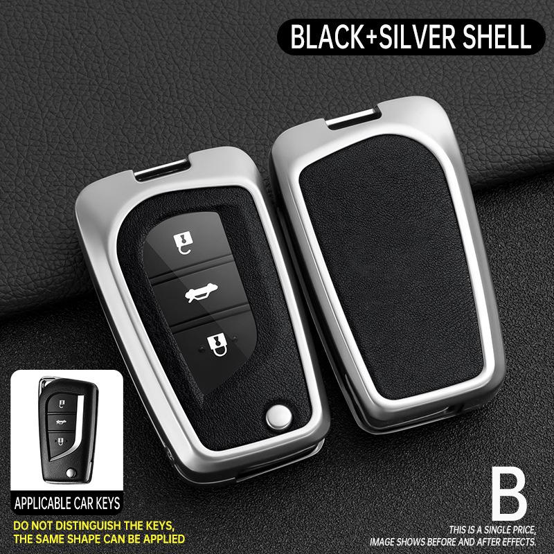 Folding Key Case for Toyota Reiz, Corolla, Levin, RAV4, and Highlander - Protective Cover & Buckle