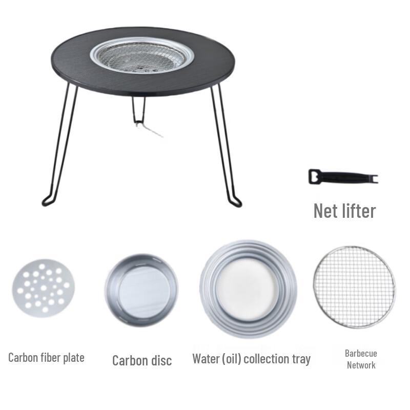 Outdoor Foldable BBQ Grill & Fire Pit Table One Size