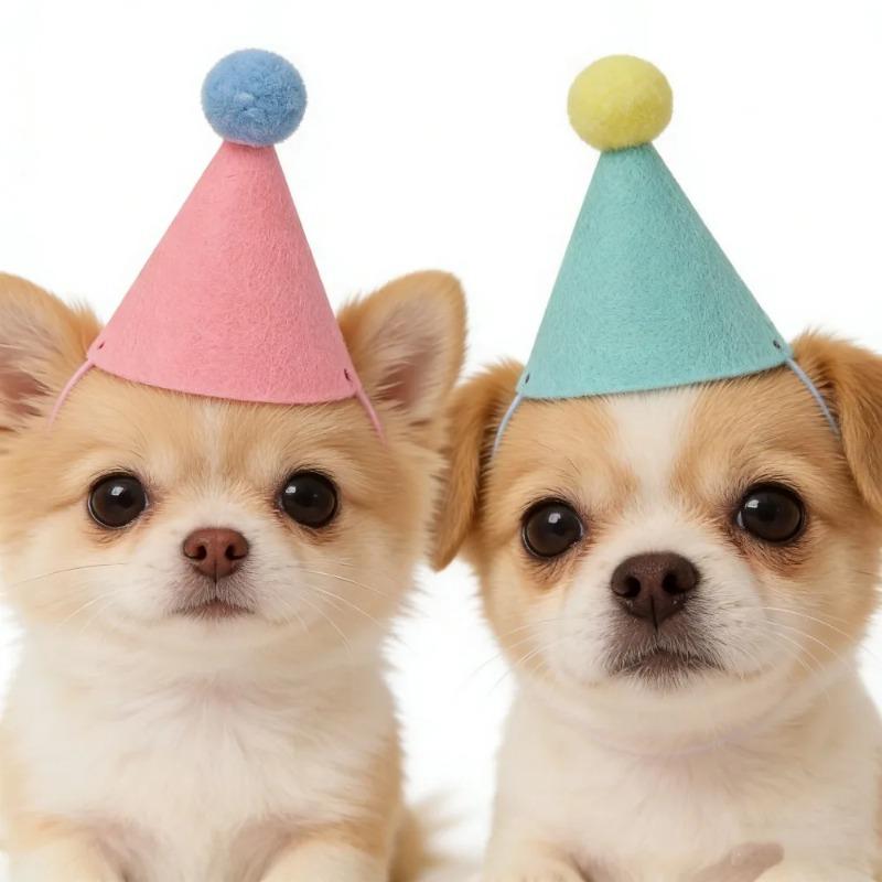 6pcs Pet Party Hat Colorful Mini Party Hats for Stuffed Animals Pet- Assorted Birthday Hats for Doll Dogs Cats Rabbits Puppies
