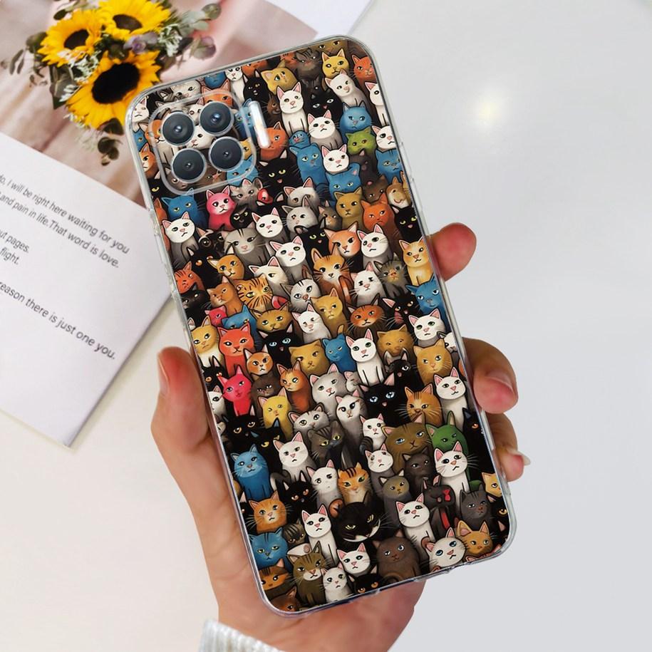 For OPPO Reno 4 Lite Case CPH2125 Phone Case Cute Cartoon Soft Silicone Back Cover For OPPO F17 Pro CPH2119 Coque A93 2020 Funda