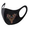 Women Christmas Ice Silk Hot Drilling Rhinestone Face Fashionable Washable Mask