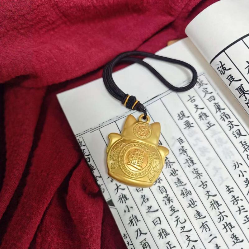 Solid Brass Lucky Ornament Stress Relief Fortune Handheld Peace and Prosperity Cat Figurine Decoration