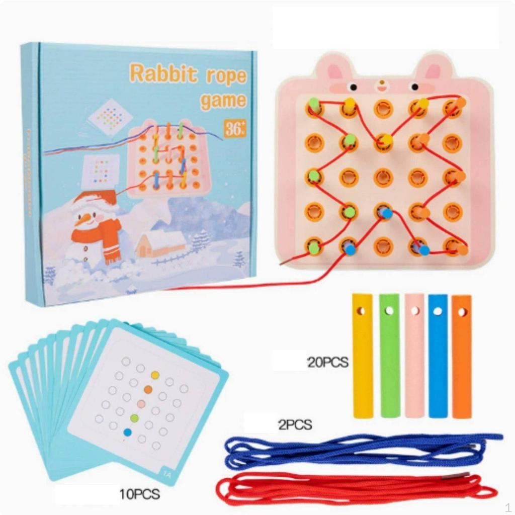 Threading Board HandEye Coordination Fine Motor Skill Toy Focus Training Stringing for