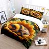 Bee Resting In Sunflower Print Soft Comfortable Duvet Cover Bedding Set Included 1*Duvet Cover 2*Pillowcases Luxury Gifts