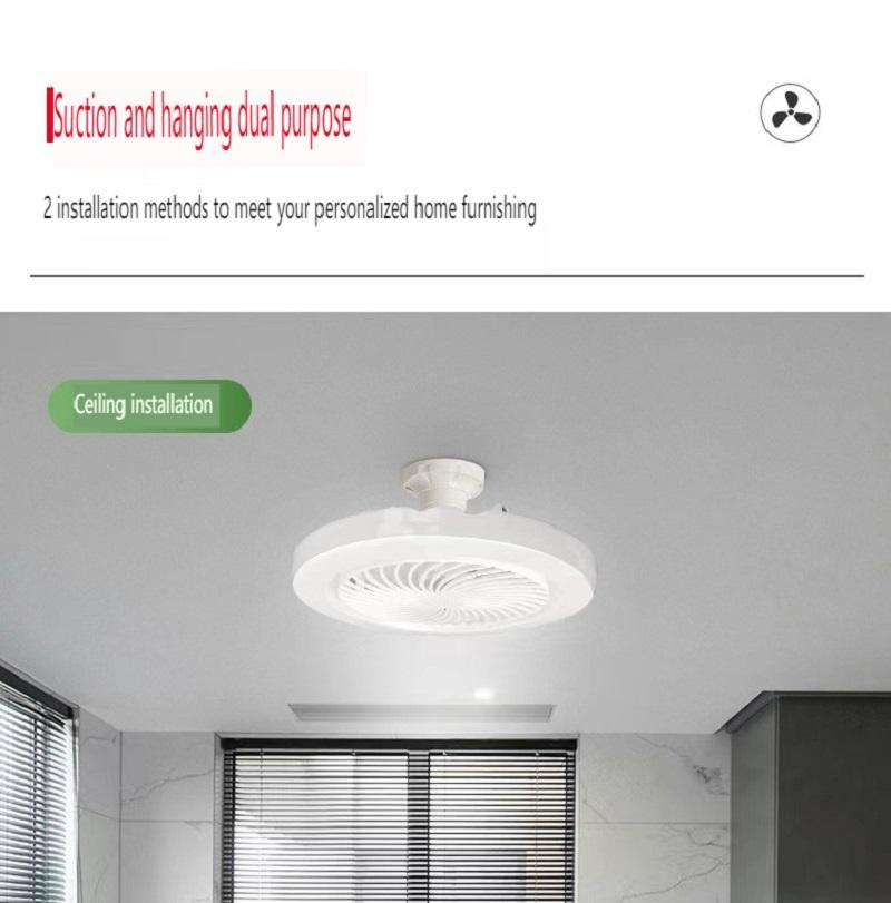 Fan Ceiling Lamp and Light LED Lamp Modern Simple Dining Room Invisible Fan Lamp E27 Converter Base Silent Ceiling Fans For Room