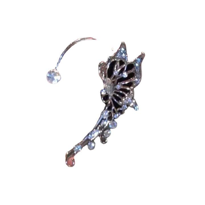 Zircon Openwork Butterfly Ear Cuff: Elegant No-Piercing Ear Jewelry for Women