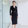 Black Trendy Women's Skirt Suit - Professional & Stylish Executive Workwear for Spring & Autumn
