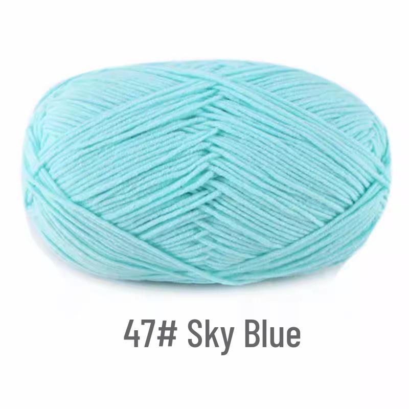 Gomitolo di Filato di Cotone Pettinato a 4 Capi per Lavorare all'Uncinetto Bambole, Coperte, Borse e Scarpe Pacchetto Materiali Fai da Te