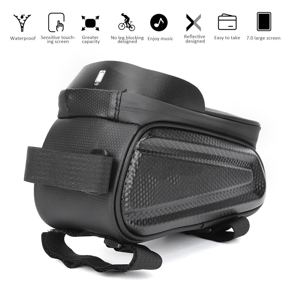 PVC Black Hard Shell Waterproof Performance Touching Screen Bike Bag Mobile Phone Bicycle Cycling Packet Equipment