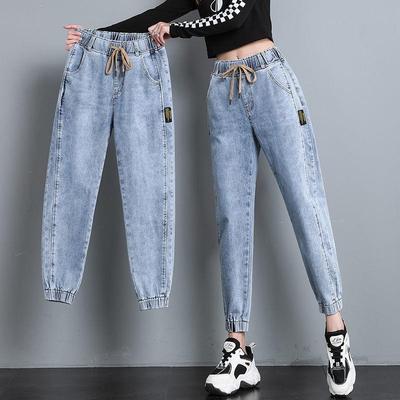 Jeans harem primaverili ed autunnali da donna, pantaloni in denim larghi, alla caviglia, a vita alta, da strada, casual, da jogging