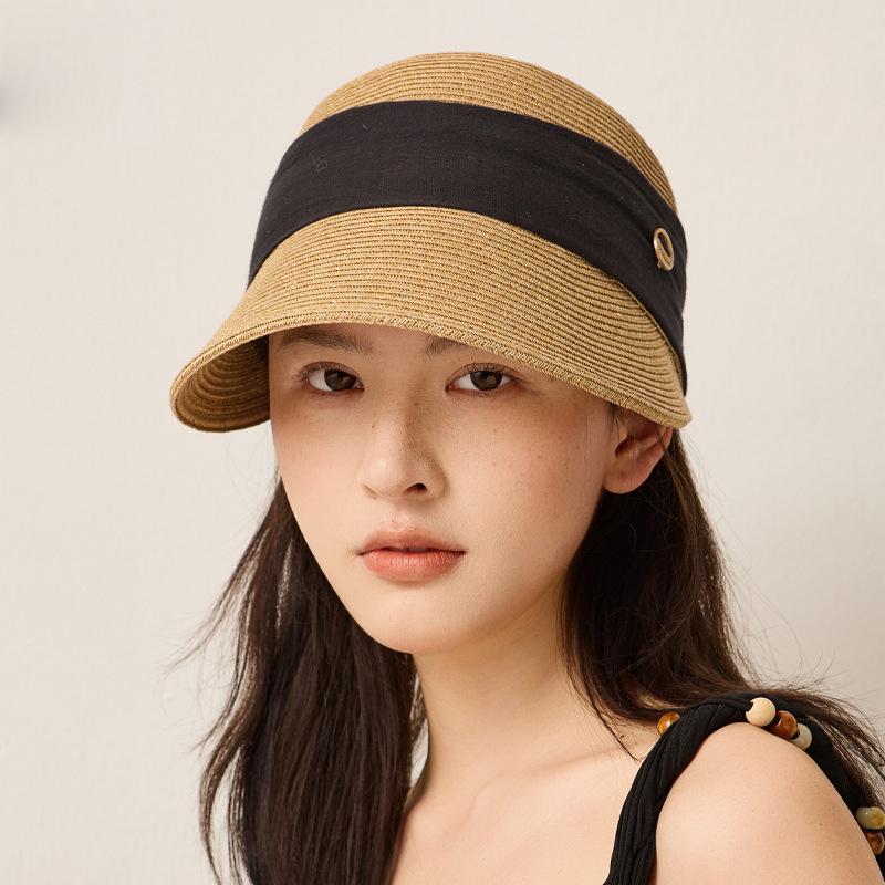 Spring Summer Straw Woven Breathable Sunscreen Fisherman Hat Outdoor Women's Cap