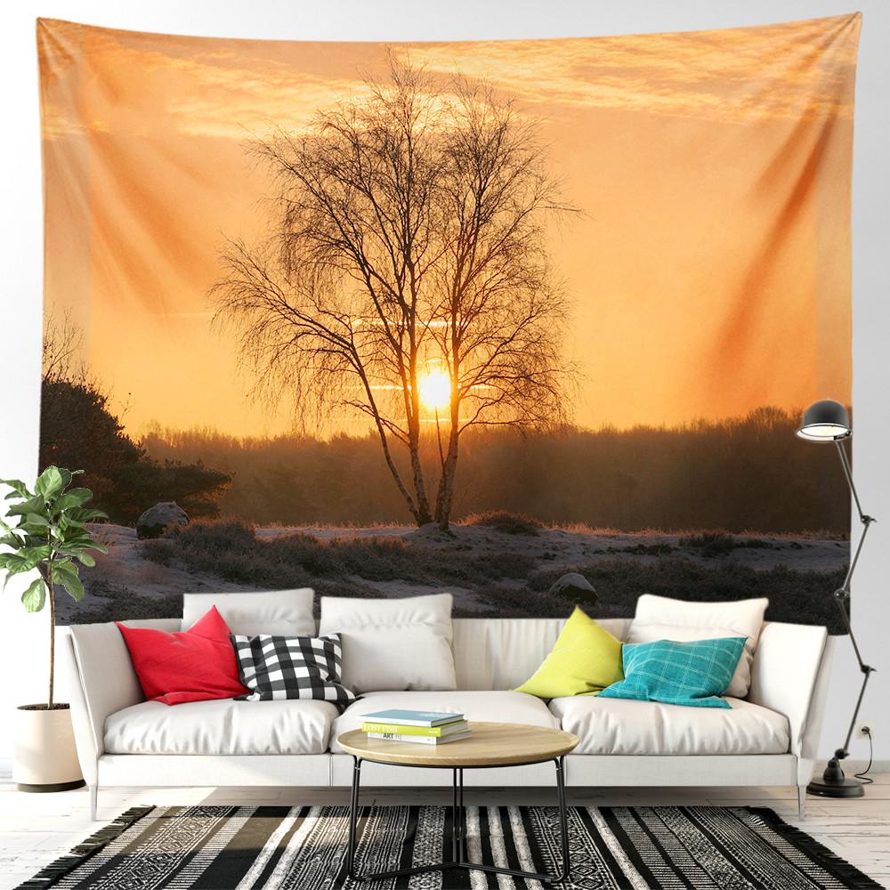 Beach Tapestry Seascape Bicycle Blue Ocean Landscape Tapestry for Bedroom Home Living Room Dormitory Home Decorations Aesthetics