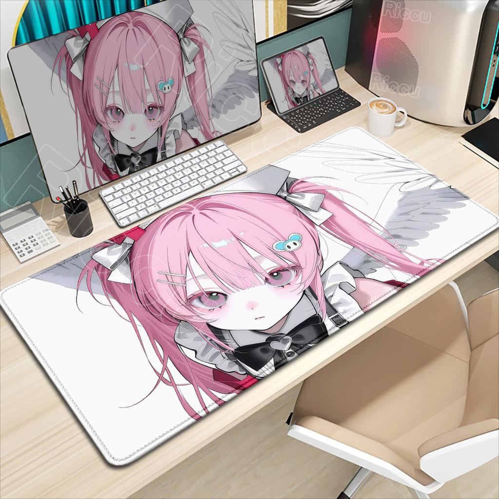 Pretty Anime Cute Angel Girls Mouse Pad Laptop Gaming Non-slip Desk Mat PC Kawaii Game Cabinet Mousepad XXL Keyboard Mats Carpet