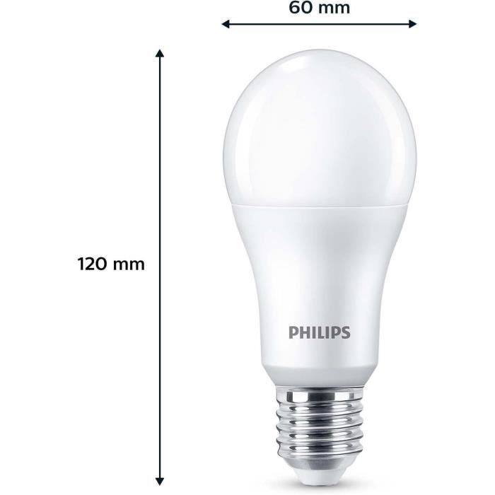 Pack de 3 ampoules LED - PHILIPS - E27 - 100W - Blanc chaud
