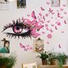 Vivid Wall  Stickers Eyelashes Butterfly Removable Decoration For Living Room Bedroom Background