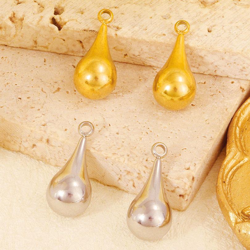 6pcs/Lot Different Size Long Water Droplets Pendant Stainless Steel Charms For Jewelry Making Supplies Bulk DIY Earrings Bohemia