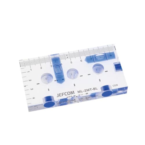 Jefcom Blue Level with Marking Holes for 50 Hole Saws, 3 Magnets and Graduations, Excellent Visibility, 51 x 13 x 95 mm, ML-2MT-BL