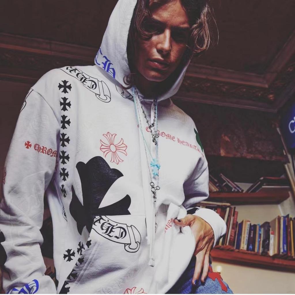 8616 CHROME HEARTS 2025 New Spring and Autumn Plus-size Thin Style Classic Style Logo Hooded Sweatshirt for Couples